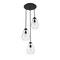 Z-Lite Ayra Chandelier, 3-Light, 18 In.W x 11.75 In.H, Matte Black/Clear 488P8-3R-MB - alternate 8